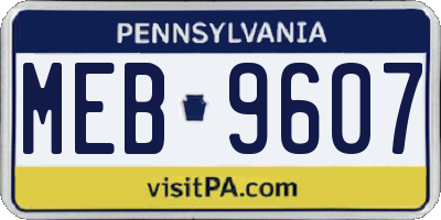 PA license plate MEB9607