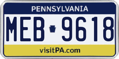 PA license plate MEB9618