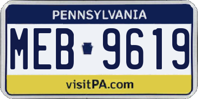 PA license plate MEB9619