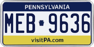 PA license plate MEB9636