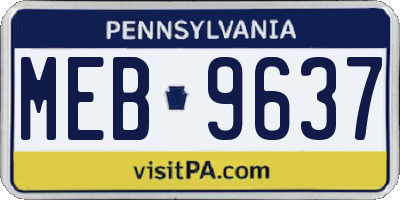 PA license plate MEB9637