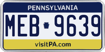PA license plate MEB9639