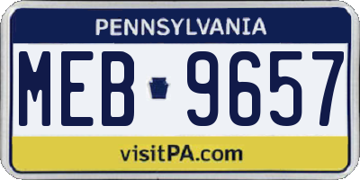 PA license plate MEB9657