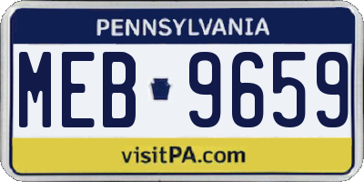 PA license plate MEB9659