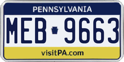 PA license plate MEB9663