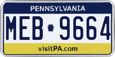 PA license plate MEB9664