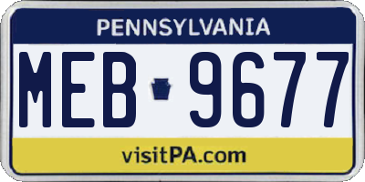 PA license plate MEB9677