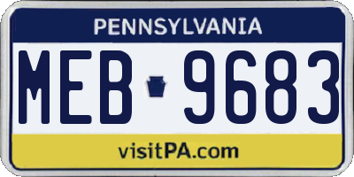 PA license plate MEB9683