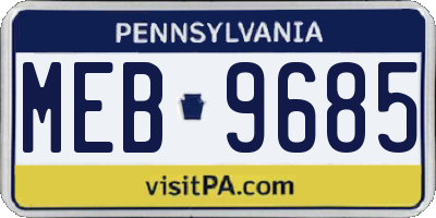 PA license plate MEB9685