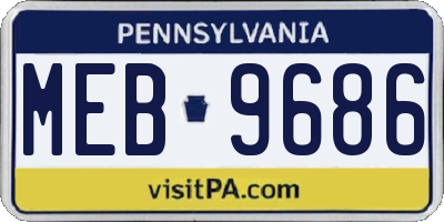 PA license plate MEB9686