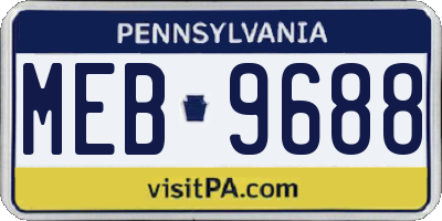 PA license plate MEB9688