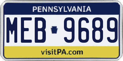 PA license plate MEB9689