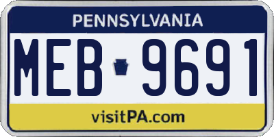 PA license plate MEB9691