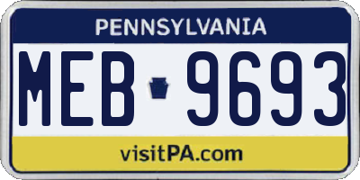 PA license plate MEB9693