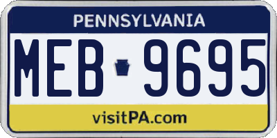 PA license plate MEB9695