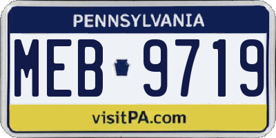 PA license plate MEB9719