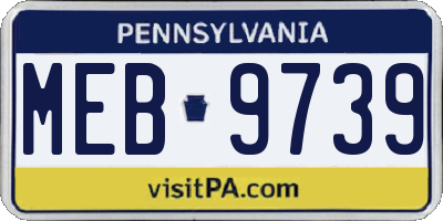 PA license plate MEB9739