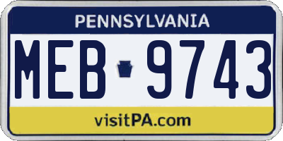 PA license plate MEB9743
