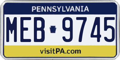 PA license plate MEB9745
