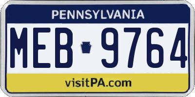 PA license plate MEB9764
