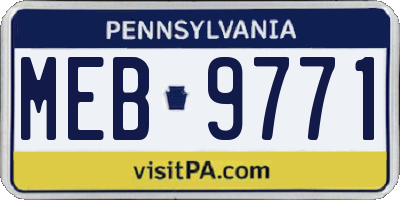 PA license plate MEB9771