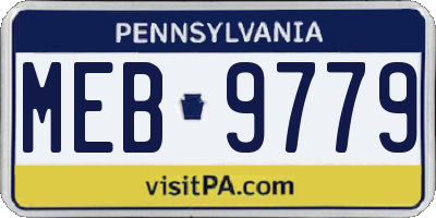 PA license plate MEB9779
