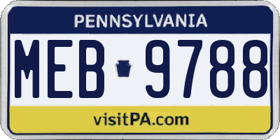 PA license plate MEB9788