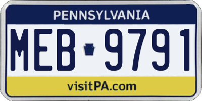 PA license plate MEB9791