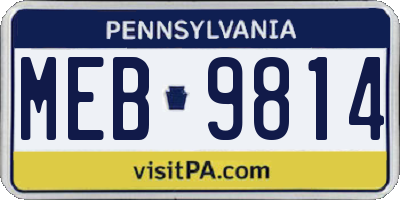PA license plate MEB9814