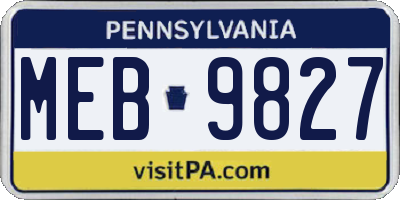 PA license plate MEB9827