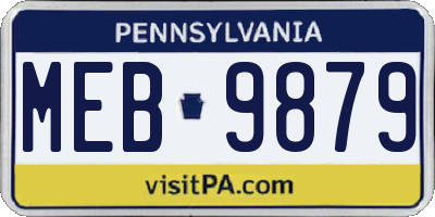 PA license plate MEB9879