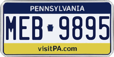 PA license plate MEB9895