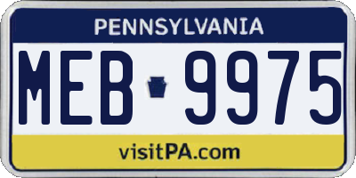 PA license plate MEB9975