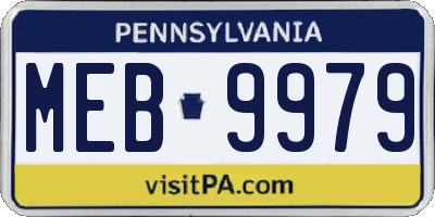 PA license plate MEB9979