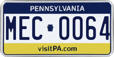 PA license plate MEC0064