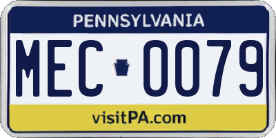 PA license plate MEC0079