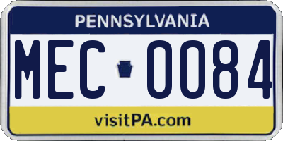 PA license plate MEC0084