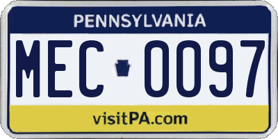 PA license plate MEC0097