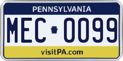 PA license plate MEC0099