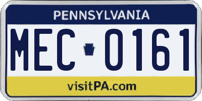 PA license plate MEC0161