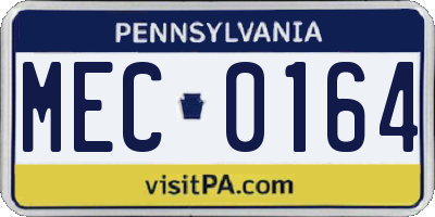 PA license plate MEC0164