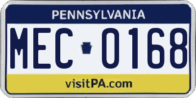 PA license plate MEC0168