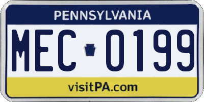 PA license plate MEC0199