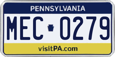 PA license plate MEC0279