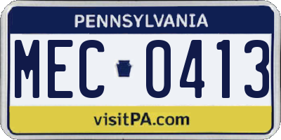 PA license plate MEC0413