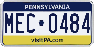 PA license plate MEC0484