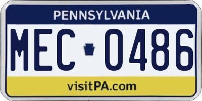 PA license plate MEC0486