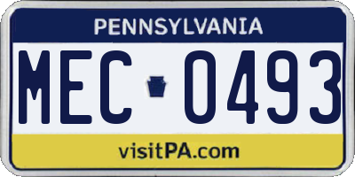 PA license plate MEC0493