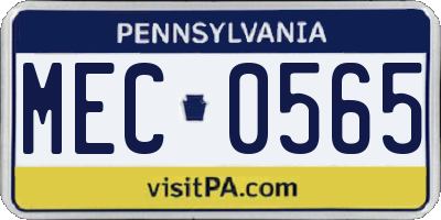 PA license plate MEC0565