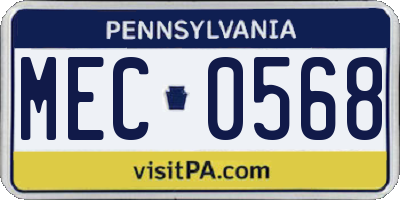 PA license plate MEC0568